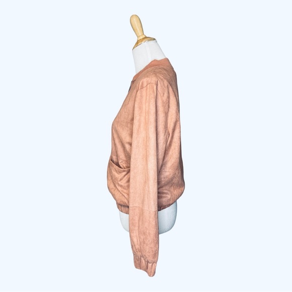 Missguided Jacket Rose/Tan Color Front Zip - Picture 2 of 7